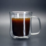 glass coffee cup with handle