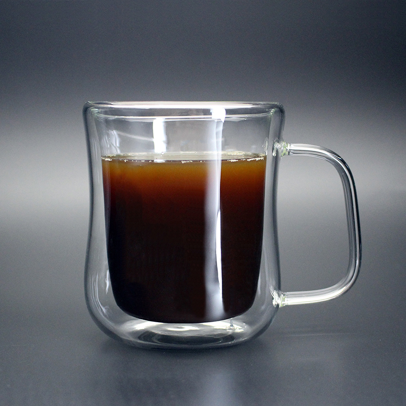 glass coffee cup with handle