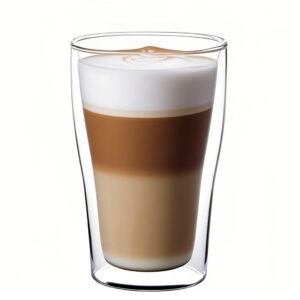 Hand holding a borosilicate glass coffee cup