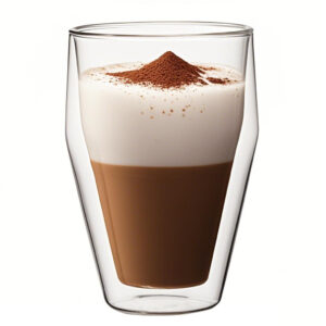 Double wall borosilicate glass coffee mug, heat-resistant transparent design