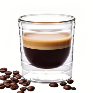 Double-wall borosilicate glass coffee cup with heat-resistant design