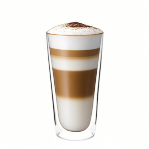 Customizable double wall glass coffee cup for café branding or coffee chain promotion
