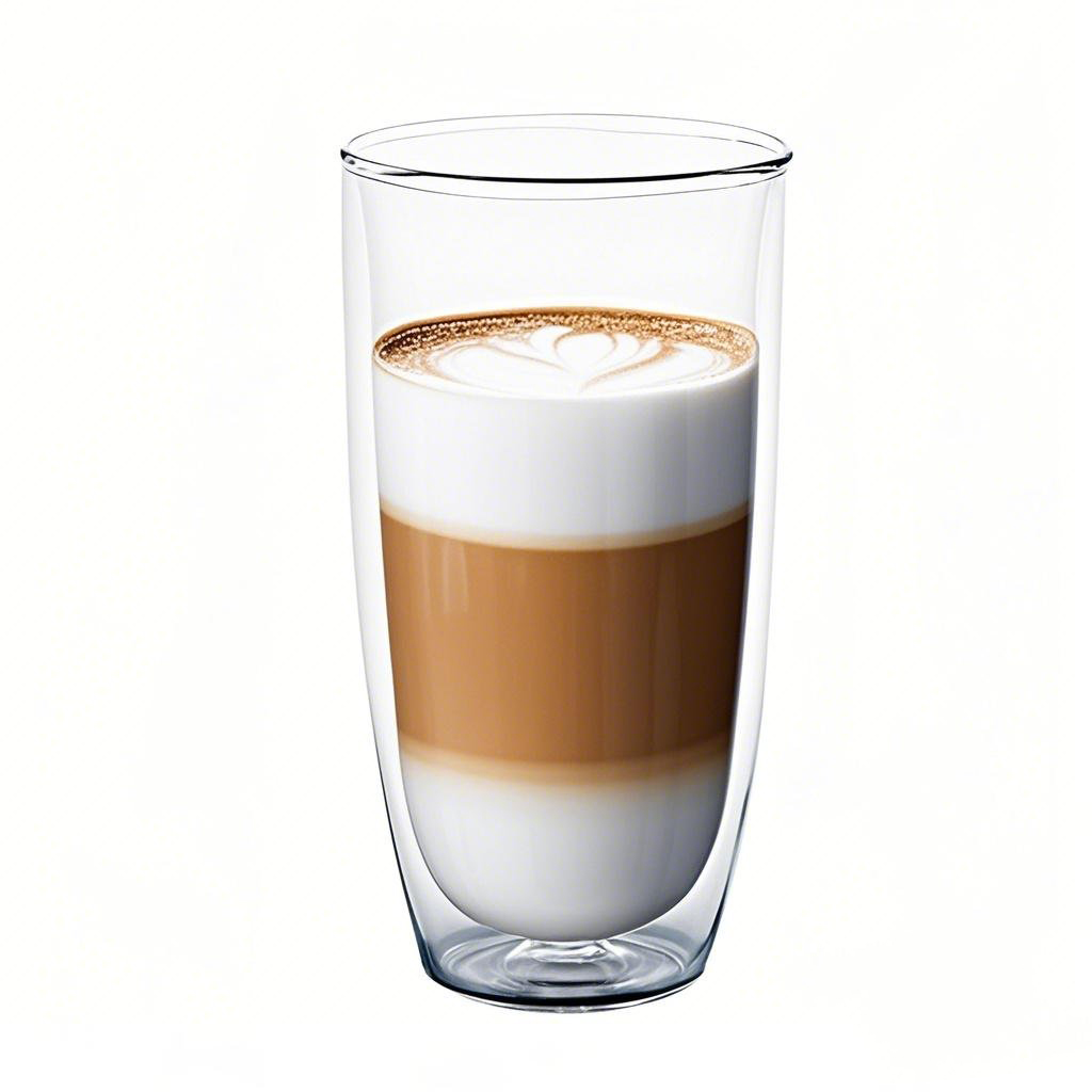 Handless double wall glass coffee cup with smooth curve, clear borosilicate construction