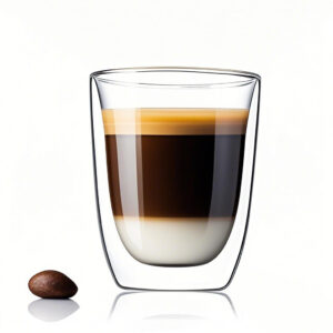 Thermal shock resistant double wall glass coffee mug