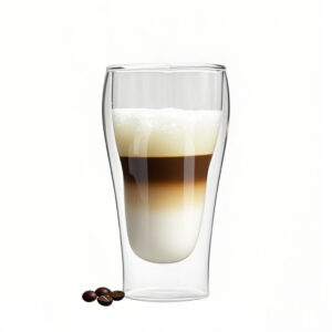 Food‑safe double wall borosilicate glass cup – lead‑free, cadmium‑free, and odor‑free for pure coffee taste