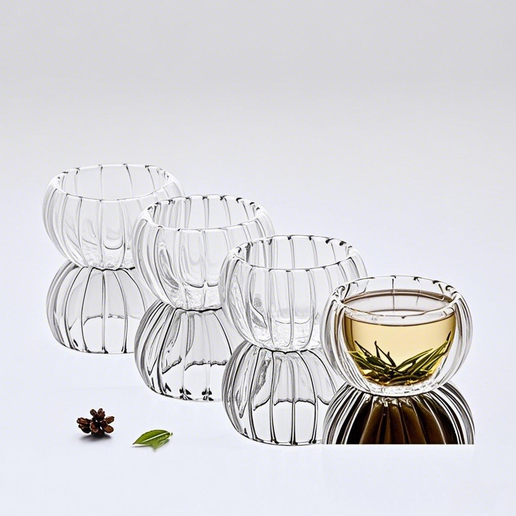 Reusable double wall glass coffee cup – eco-friendly alternative to disposable cups for tea